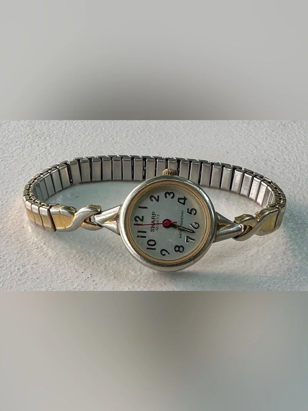 Ladies Two-Tone Round Dial Wristwatch with Expansion Band